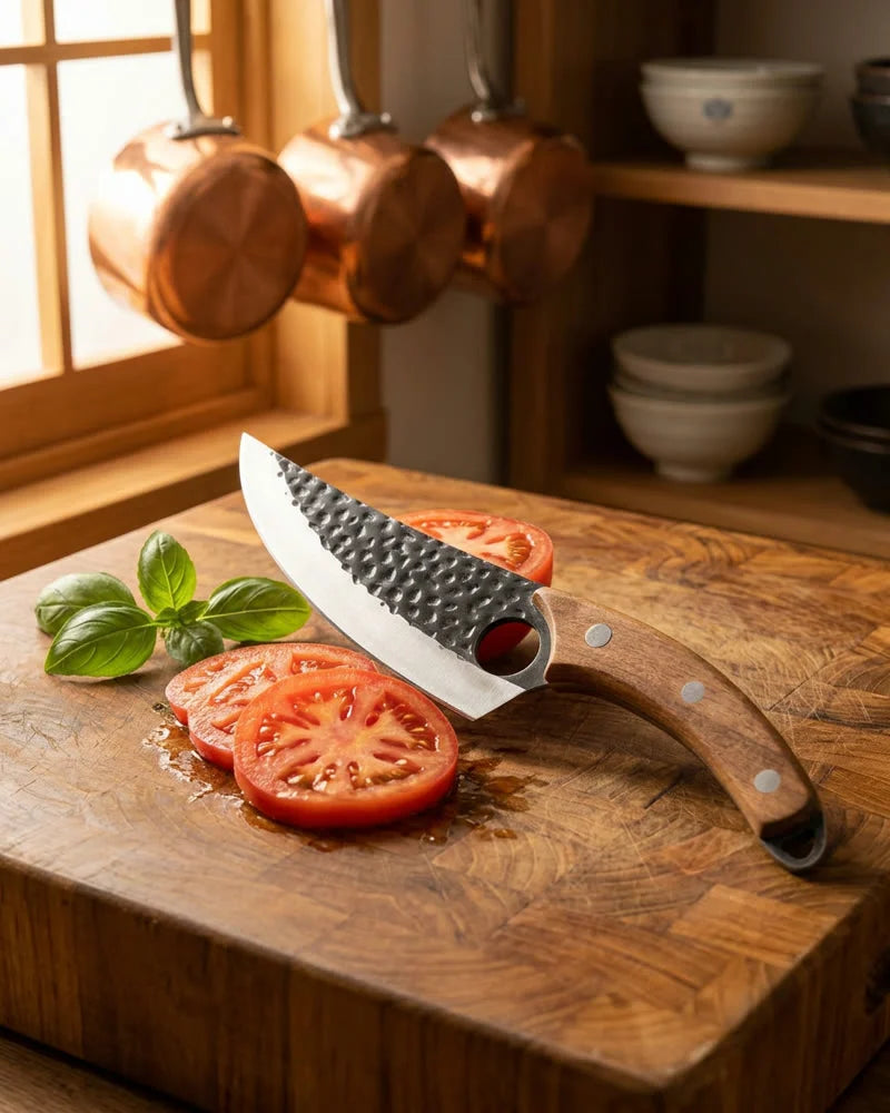 Gladiator Universal Chef Knife with Sheath — Brown lifestyle photo