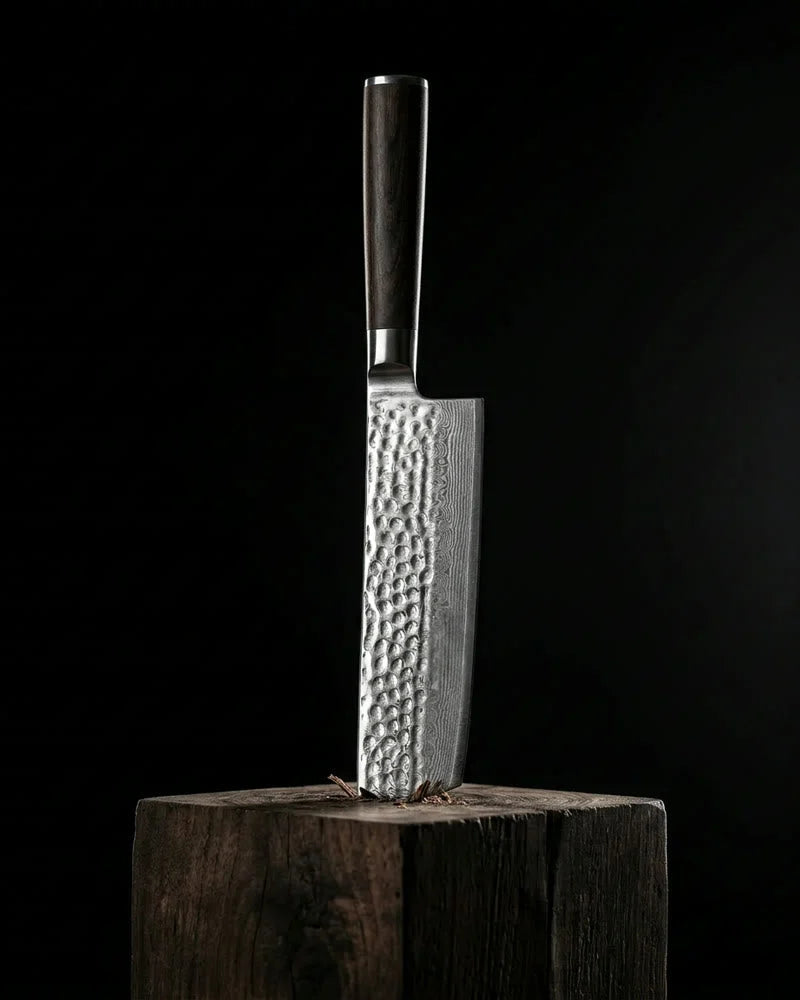 Hammered Damascus BR Nakiri Knife 18cm product image