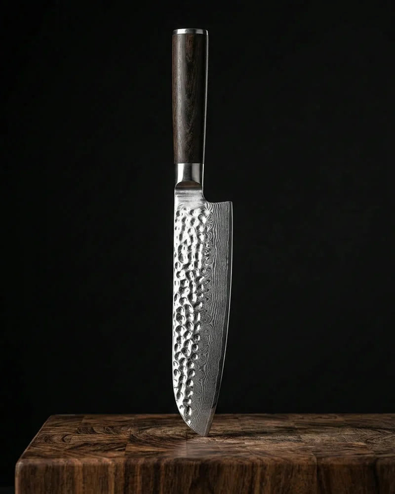 Hammered Damascus BR Santoku Knife 18cm product image