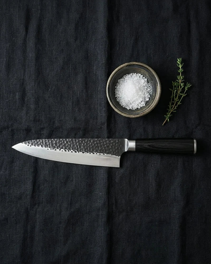 Hammered Stainless Steel Black Chef Knife 20 cm product image