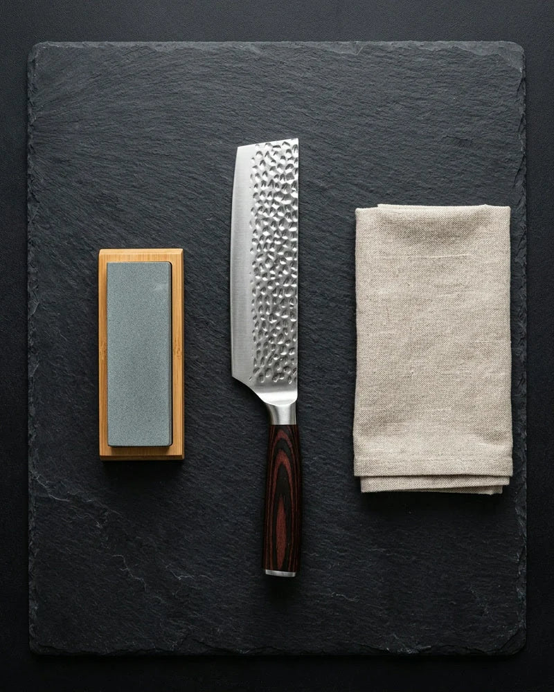 Hammered Stainless Steel Nakiri Knife 18cm product image