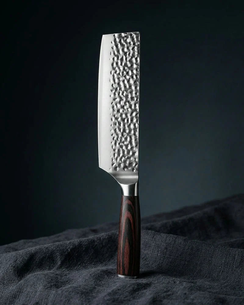 Hammered Stainless Steel Nakiri Knife 18cm product image