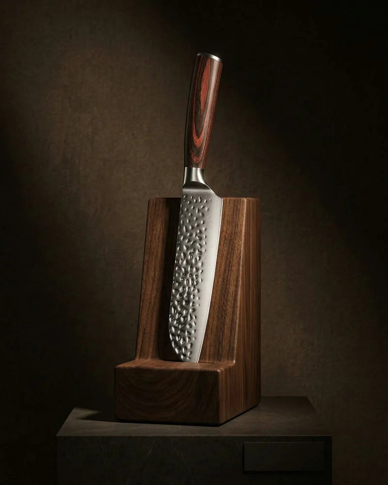 Hammered Stainless Steel Santoku Knife 13 cm product image