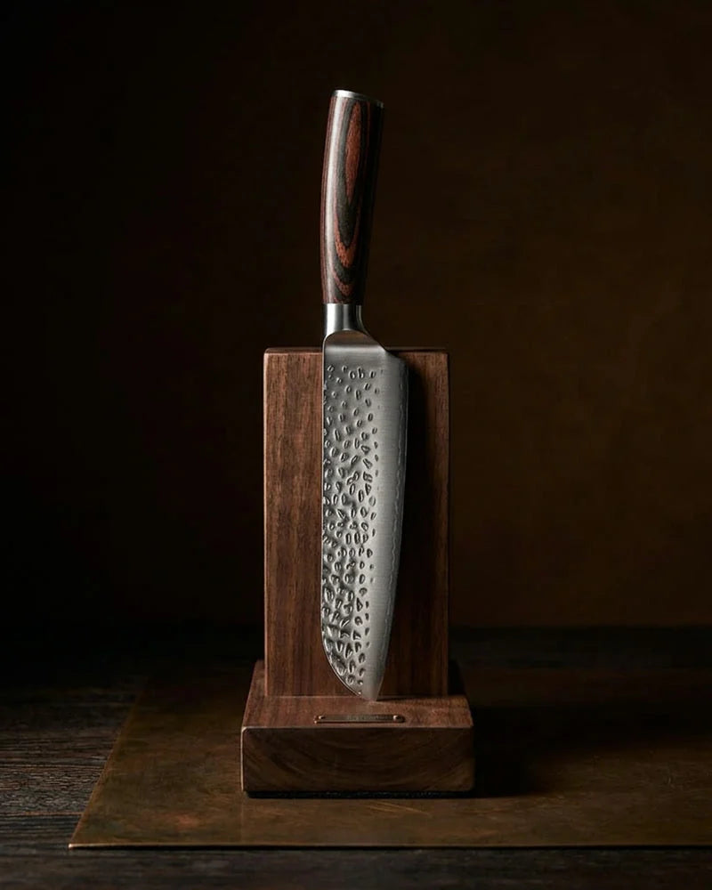 Hammered Stainless Steel Santoku Knife 18cm product image