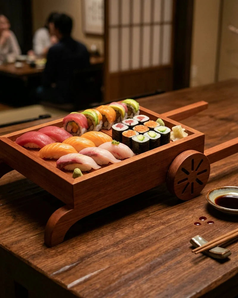 Hiroshi Wooden Sushi Board lifestyle photo