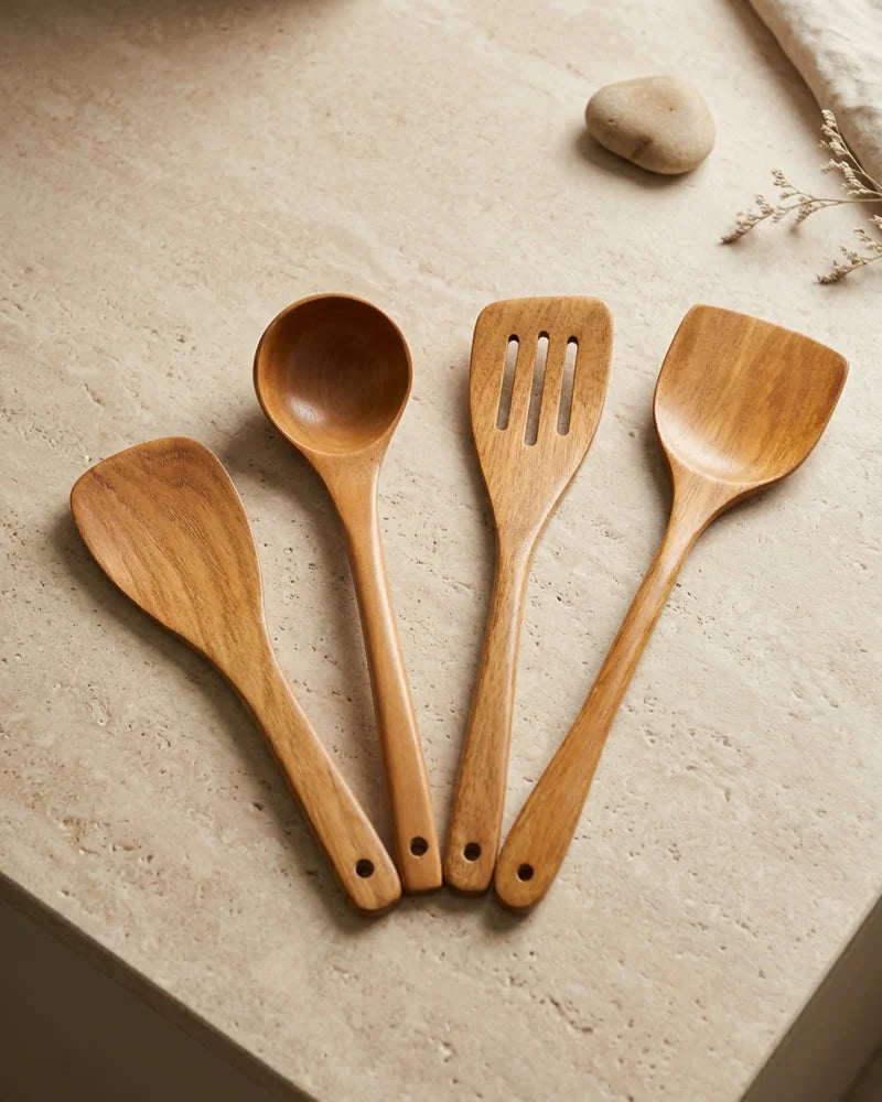 Honshu Ladle Set – 4 Handmade Wooden Ladles product photo