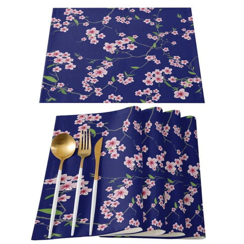 Japanese Aoi Table Mats Set Polyester Table Mat from Japanese Kitchen Supply