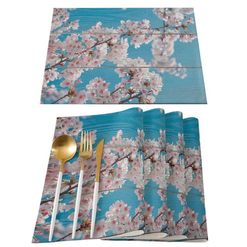Japanese Aoi Table Mats Set Polyester Table Mat from Japanese Kitchen Supply