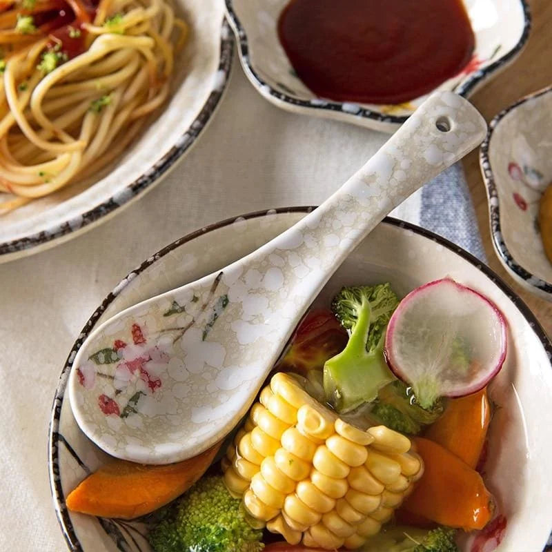 Japanese Asahikawa Ceramic Spoon - Soup, Ramen & Dessert Spoon - product detail view from Japanese Kitchen Supply
