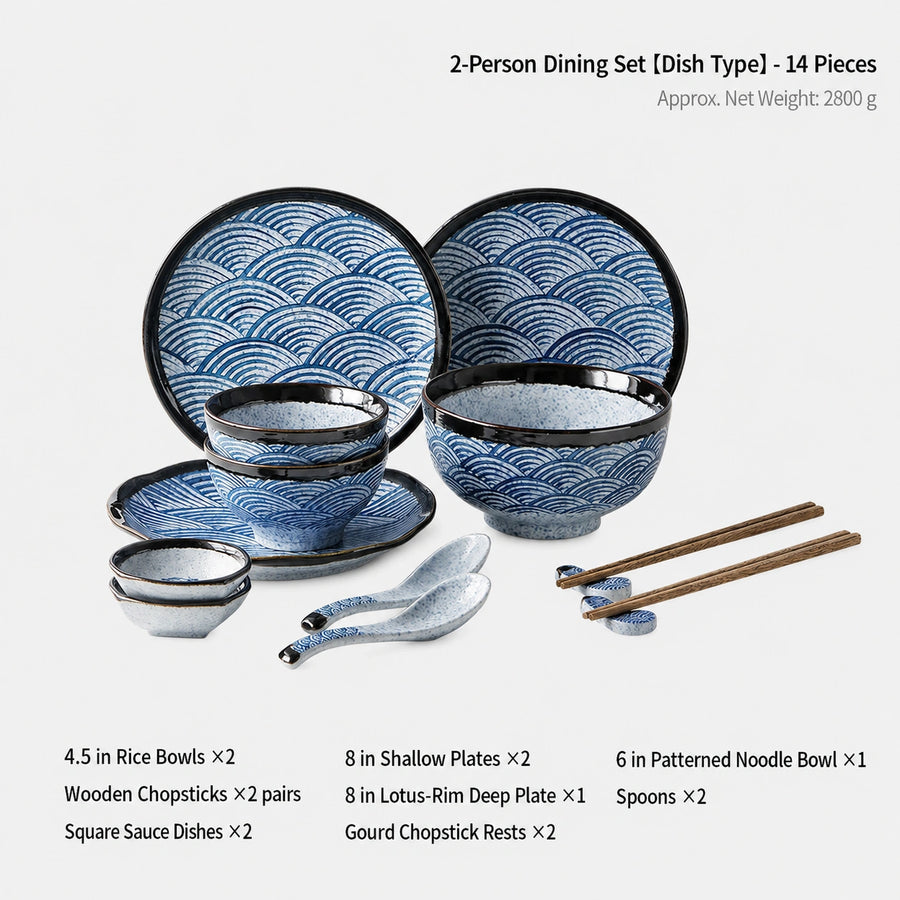 Seigaiha Ceramic Dinnerware Set