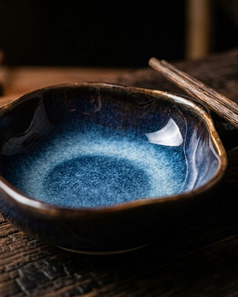 Japanese Ceramic Sauce Bowl with Chopsticks Holder - close-up detail from Japanese Kitchen Supply