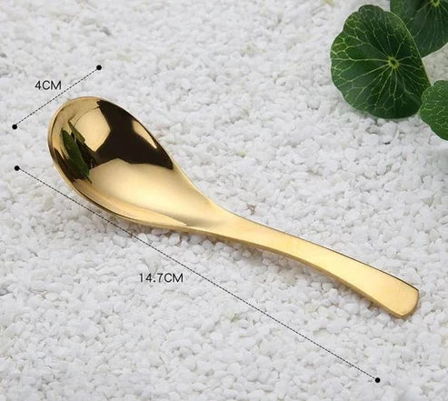 Japanese Edo Stainless Steel Spoons - Two Sizes - Silver-B from Japanese Kitchen Supply