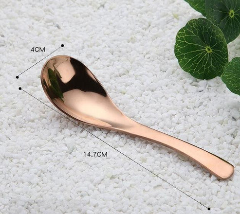 Japanese Edo Stainless Steel Spoons - Two Sizes - product detail view from Japanese Kitchen Supply