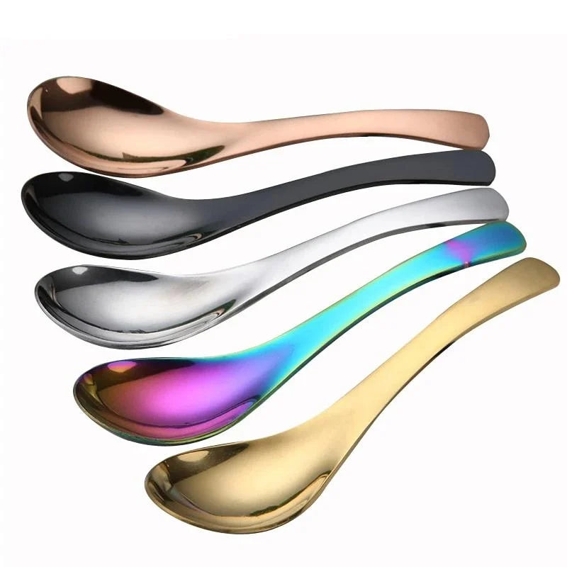 Japanese Edo Stainless Steel Spoons - Two Sizes - Black-A from Japanese Kitchen Supply