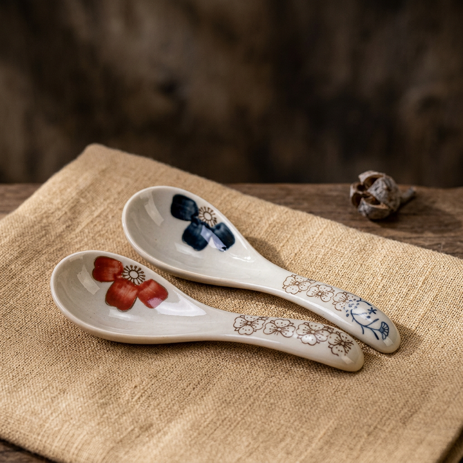 Japanese Hii Ceramic Spoons, Set of 2, 7 Colors, alternate view