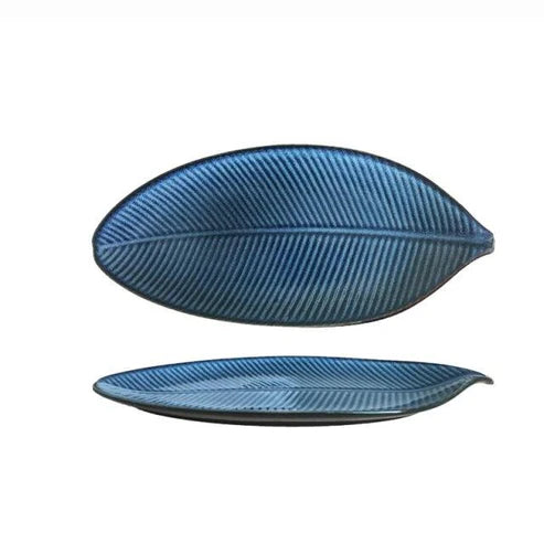 Japanese Hokkai Ceramic Serving Plate - B - Green from Japanese Kitchen Supply
