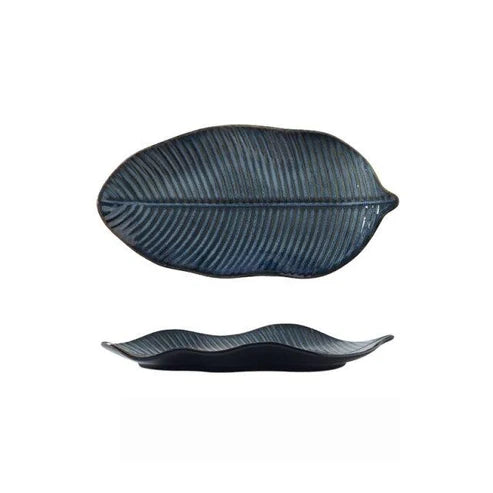 Japanese Hokkai Ceramic Serving Plate - D - Black from Japanese Kitchen Supply
