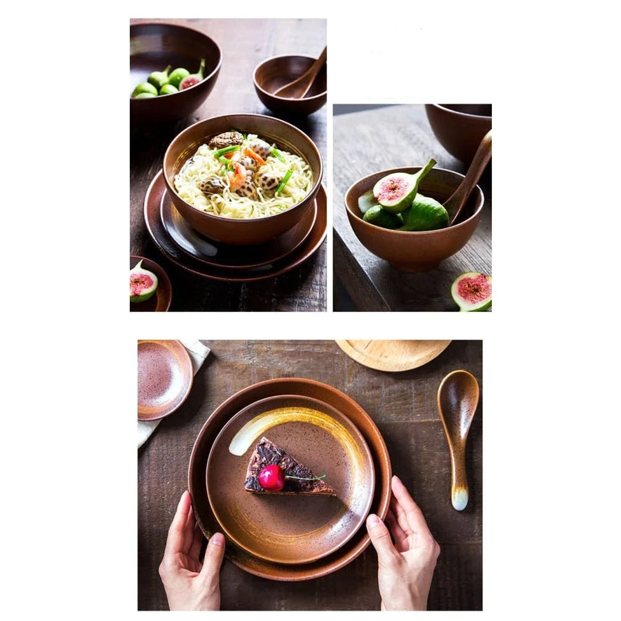 Japanese Hotaru Porcelain Tableware for Six - alternate angle from Japanese Kitchen Supply
