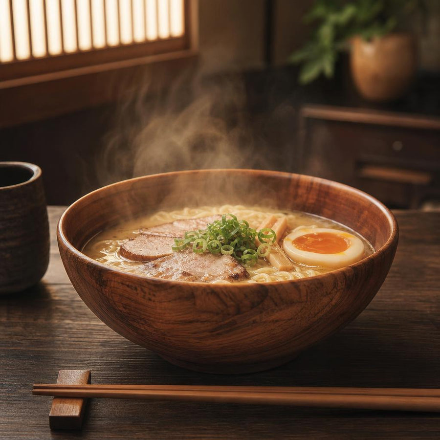 Japanese Ibaraki Wooden Bowl - alternate angle from Japanese Kitchen Supply