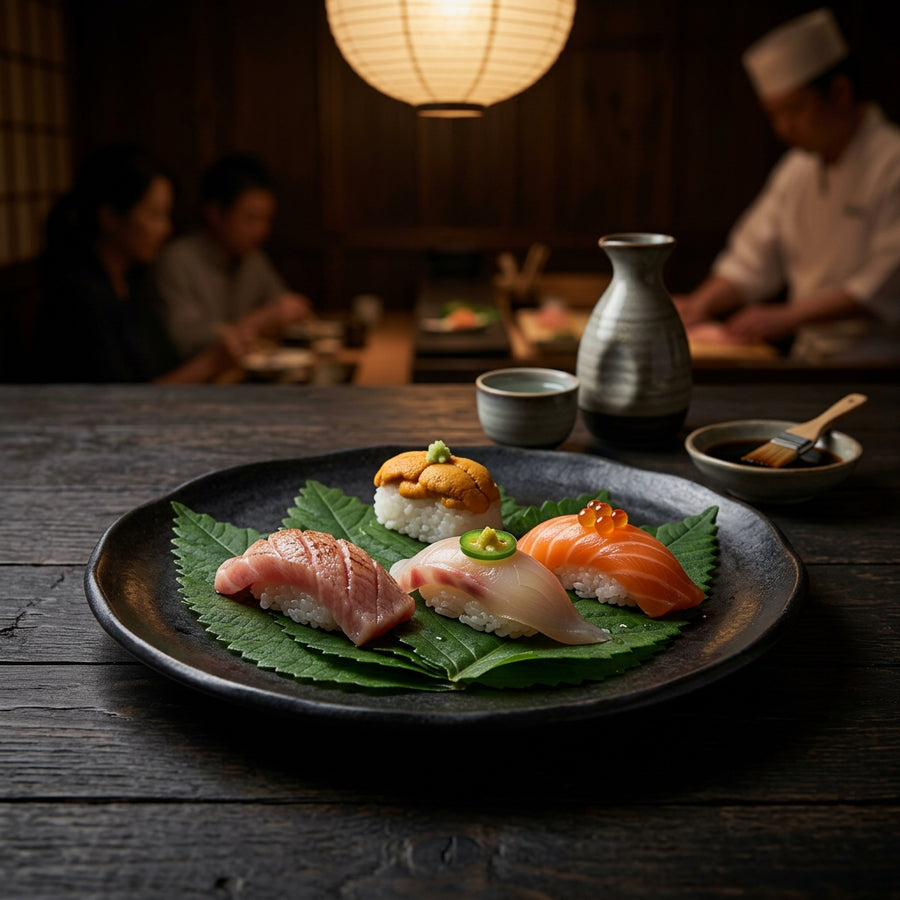 Japanese Ikki Sushi Decoration Leaves Set of 200 - product detail view - Japanese sushi plate for sashimi and serving from Japanese Kitchen Supply