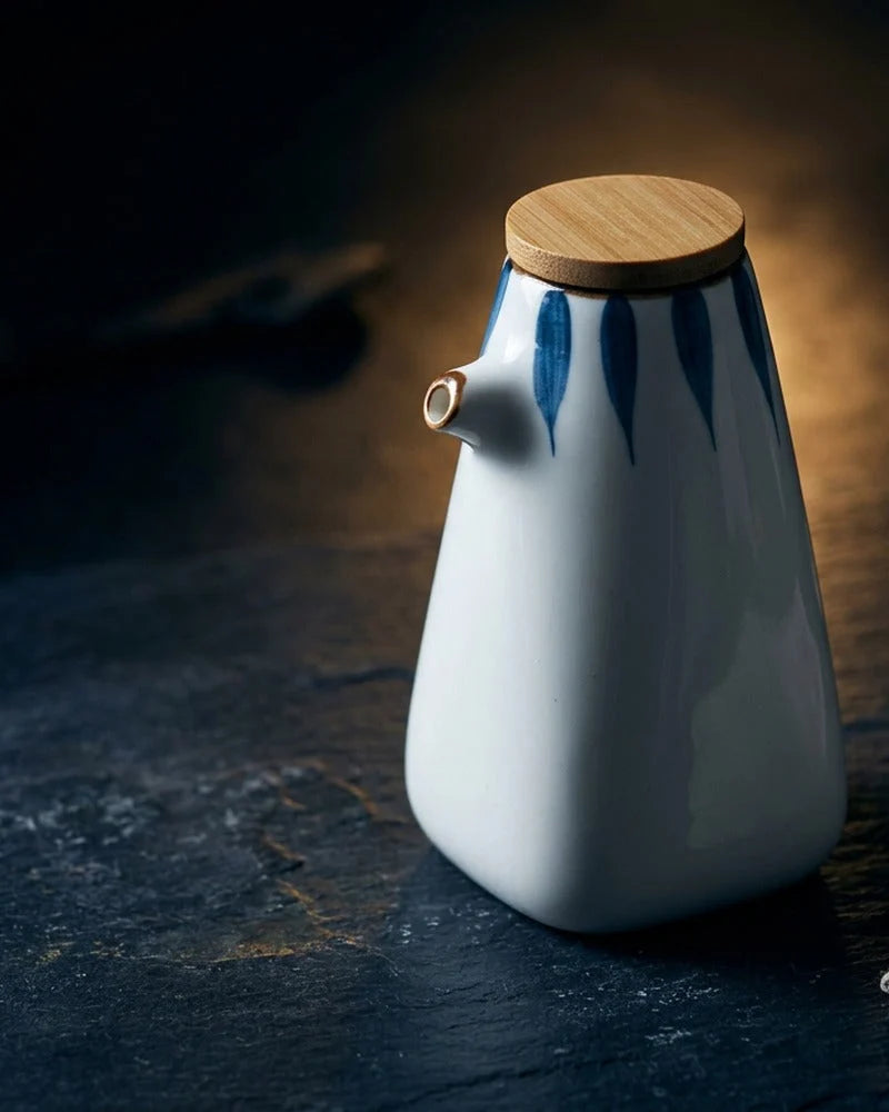 Japanese Itsu-tsu Ceramic Sauce Dispenser - Tabletop Bottle for Soy Sauce - main product image from Japanese Kitchen Supply