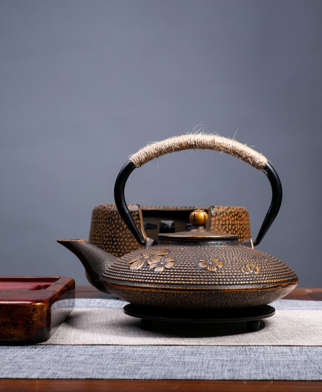 Japanese Kitakyushu Cast Iron Tetsubin Teapot - 800ml - alternate angle from Japanese Kitchen Supply
