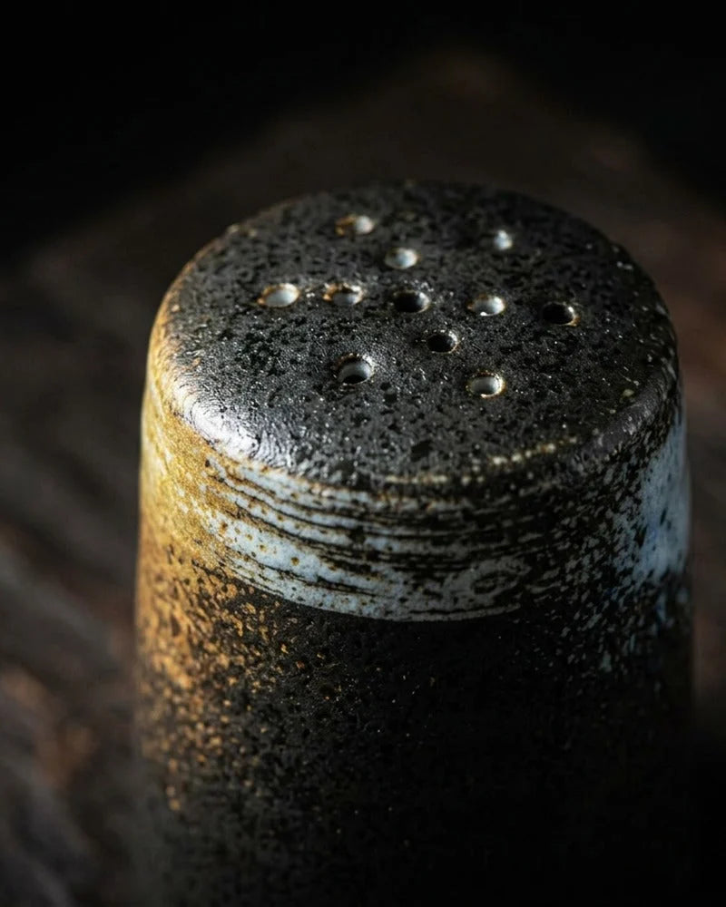 Japanese Kohaku Porcelain Pepper or Salt Shaker - close-up detail from Japanese Kitchen Supply