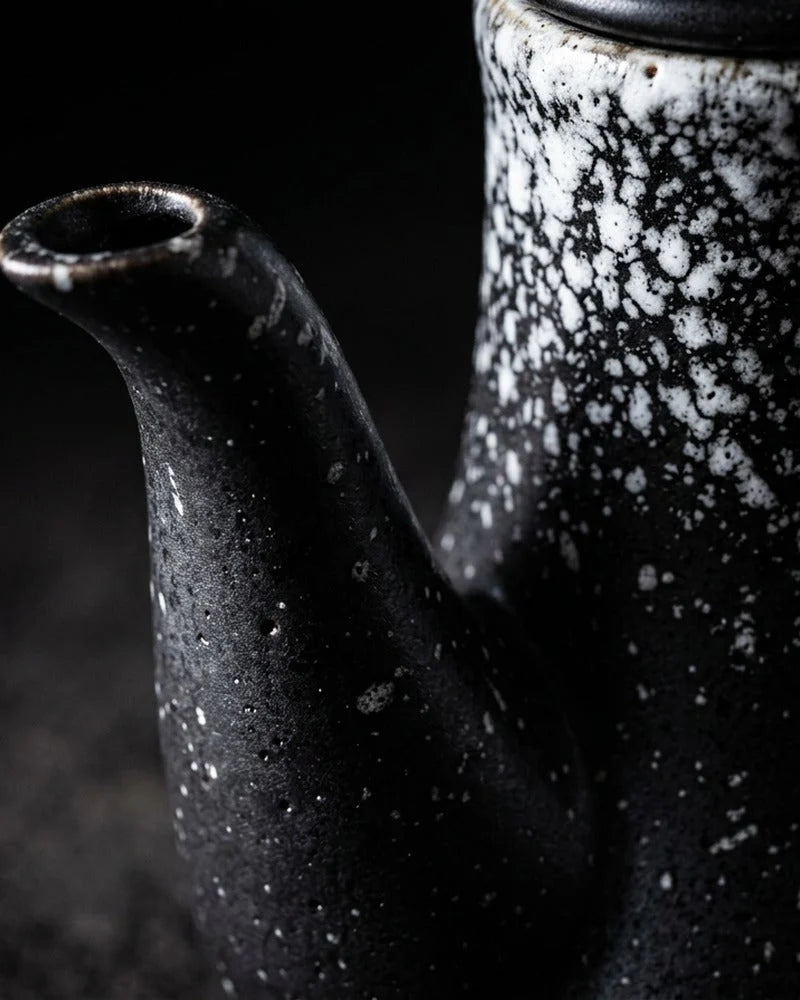 Japanese Koichi Ceramic Sauce Dispenser - Tabletop Bottle for Soy Sauce - close-up detail from Japanese Kitchen Supply