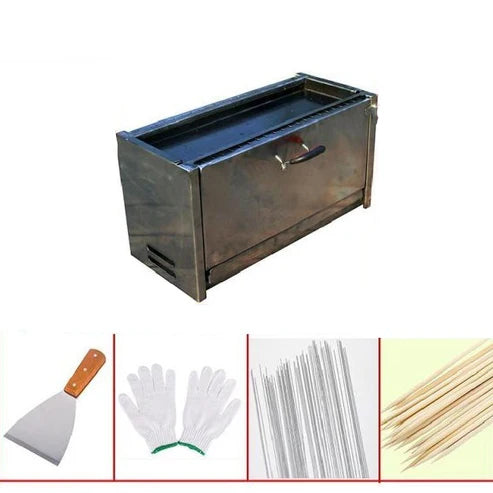 Japanese Kunimi Portable Charcoal Grill, Stainless Steel Convertible Design, alternate view