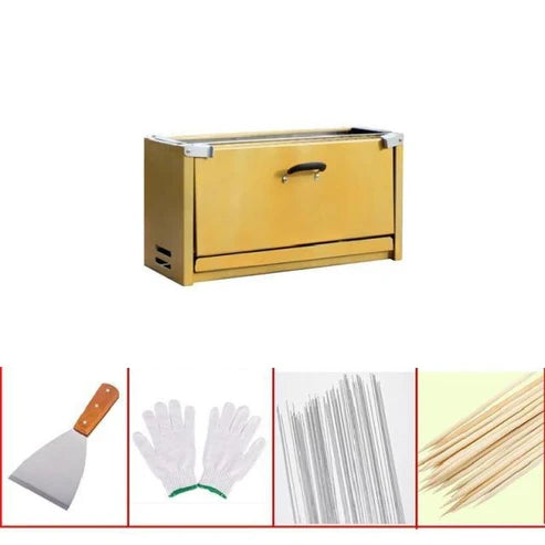 Japanese Kunimi Portable Charcoal Grill, Stainless Steel Convertible Design, alternate view