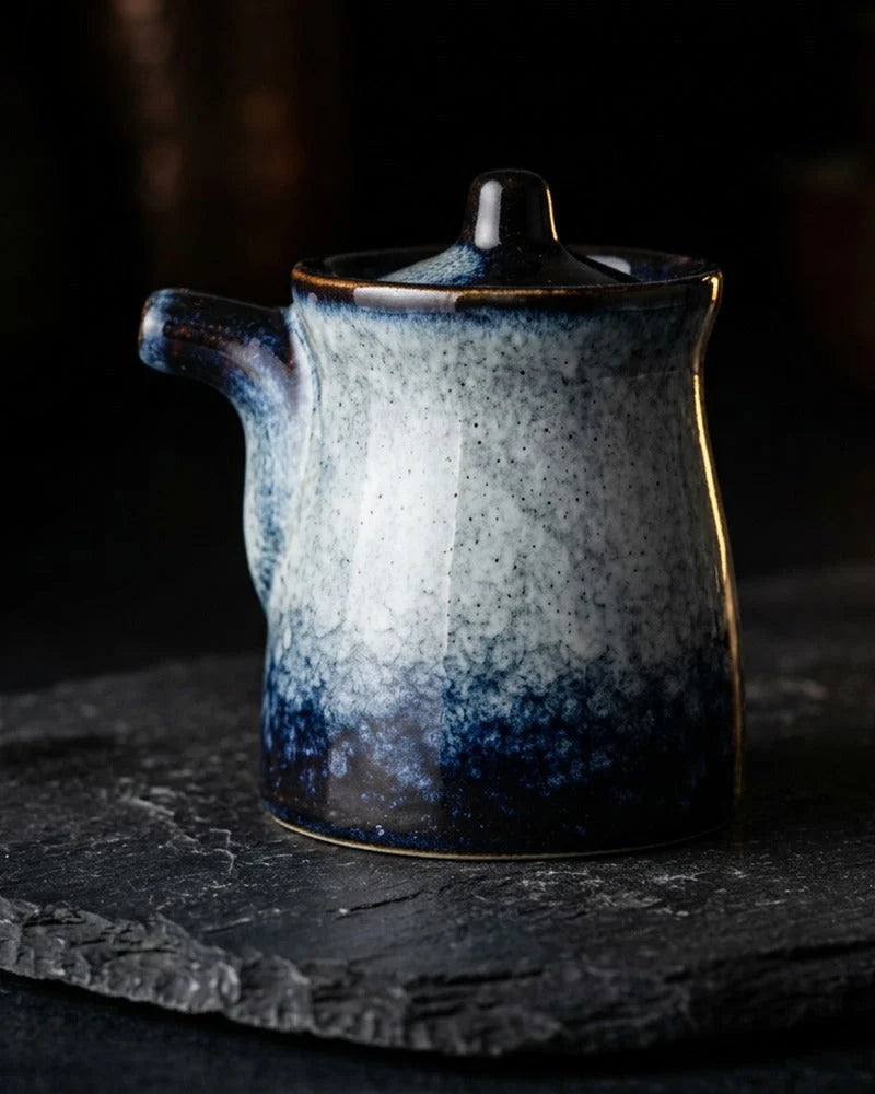 Japanese Kuyakushomae Ceramic Sauce Dispenser - Tabletop Bottle for Soy Sauce - main product image from Japanese Kitchen Supply