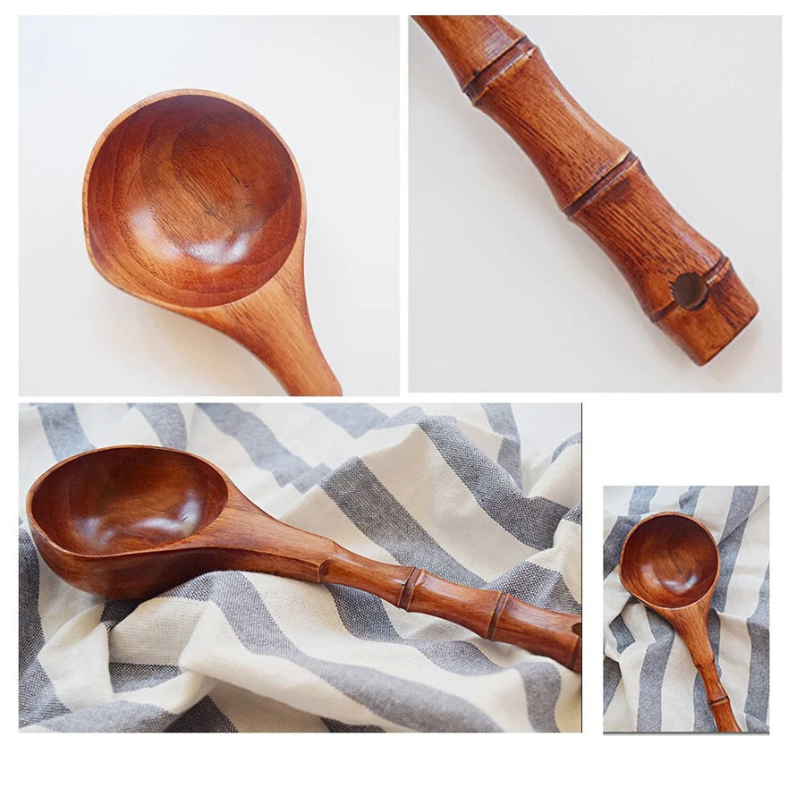 Japanese Kuze Soup Spoon - Spoon for Ramen, Noodles & Broth - alternate angle - Japanese ramen bowl for noodles and soup from Japanese Kitchen Supply