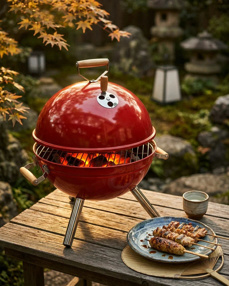 Japanese Makihata Portable Charcoal Grill, Iron, alternate view