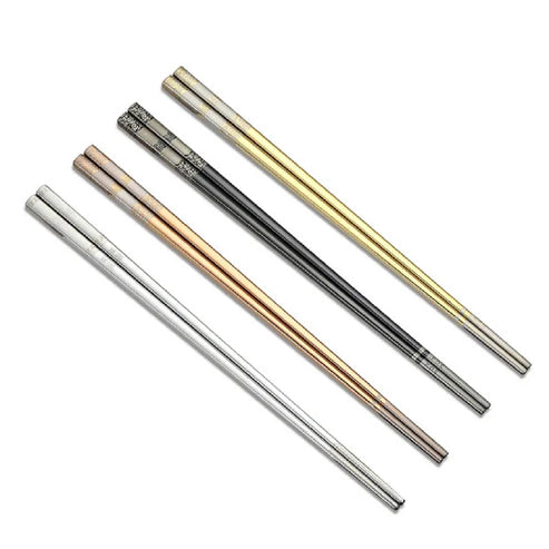 Japanese Metal Chopsticks Shirasawanum (Pair of 4 Colors) Chopsticks & Cutlery Set - product detail view from Japanese Kitchen Supply