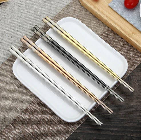 Japanese Metal Chopsticks Shirasawanum (Pair of 4 Colors) Chopsticks & Cutlery Set - product detail view from Japanese Kitchen Supply