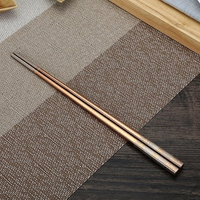 Japanese Metal Chopsticks Shirasawanum (Pair of 4 Colors) Chopsticks & Cutlery Set - Golden from Japanese Kitchen Supply