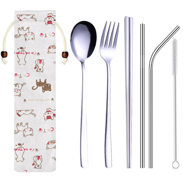 Japanese Minami Chopsticks & Cutlery Set - Gold from Japanese Kitchen Supply
