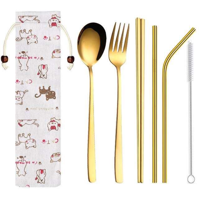 Japanese Minami Chopsticks & Cutlery Set - Rose gold from Japanese Kitchen Supply