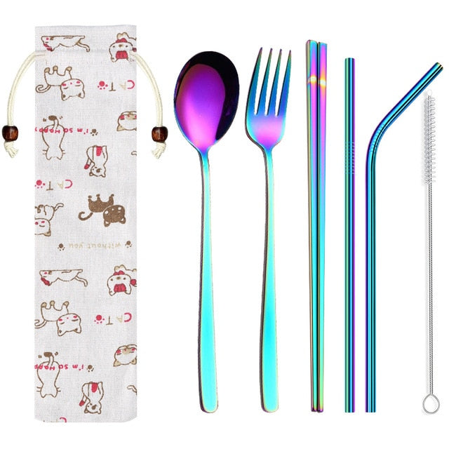 Japanese Minami Chopsticks & Cutlery Set - Silver from Japanese Kitchen Supply