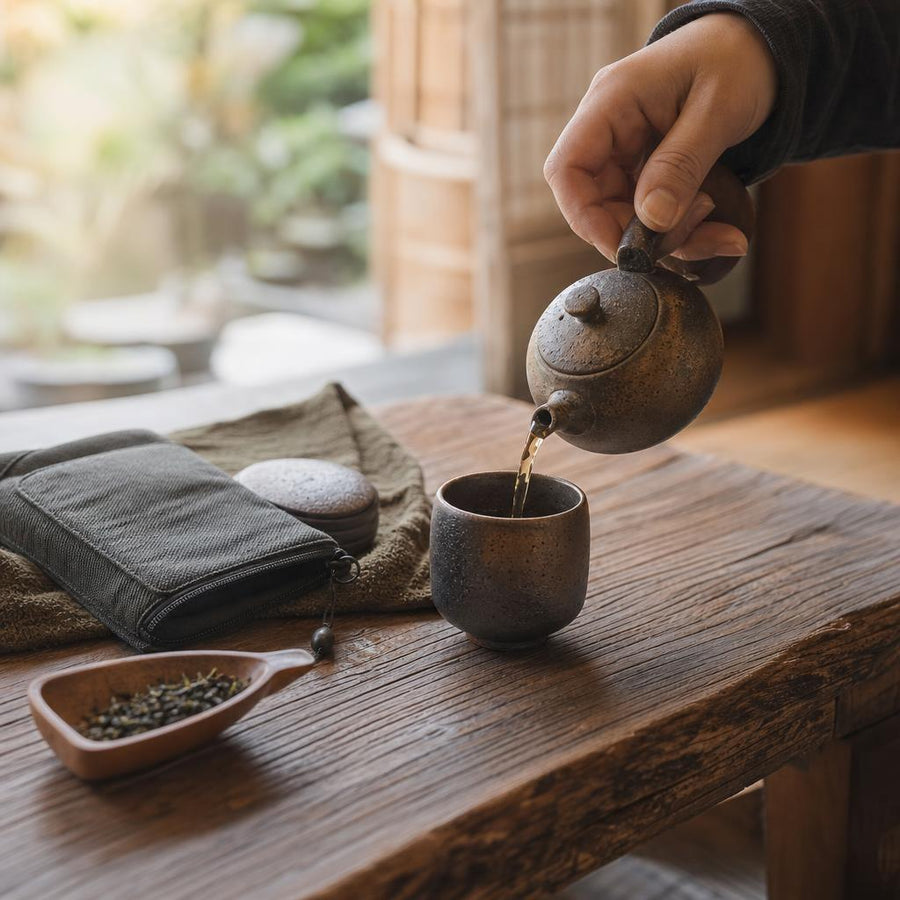 Japanese Miyakejima Travel Tea Set - product detail view from Japanese Kitchen Supply