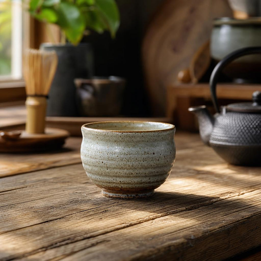 Japanese Miyazaki Ceramic Teacup - alternate angle from Japanese Kitchen Supply