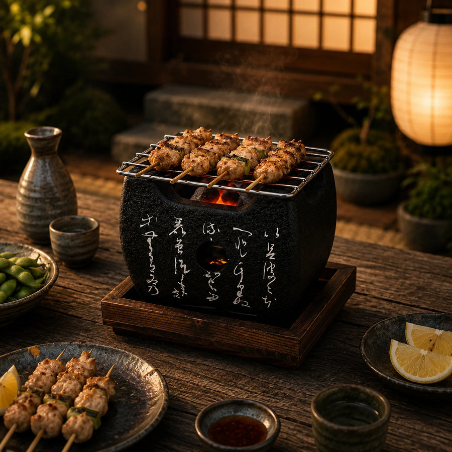 Japanese Miyazaki Charcoal Grill – Tabletop Yakitori Konro (4 Sizes)