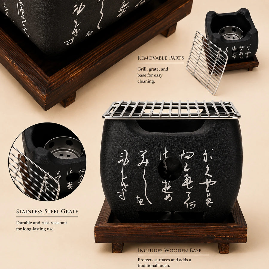 Japanese Miyazaki Charcoal Grill – Tabletop Yakitori Konro (4 Sizes)