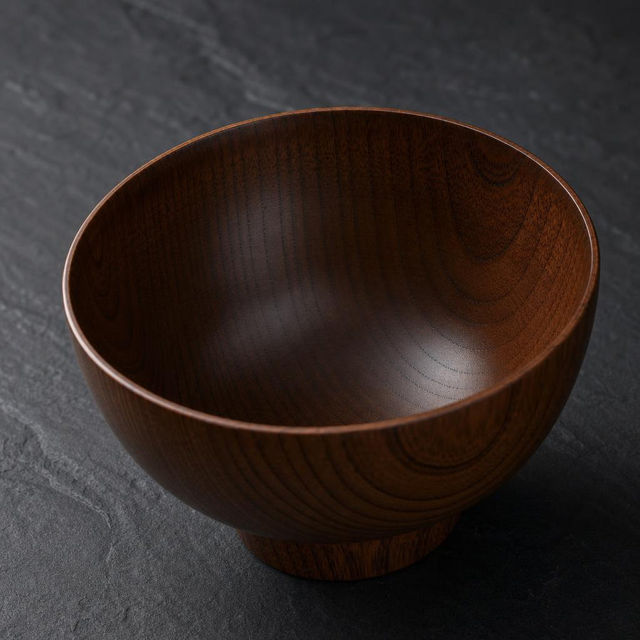 Japanese Miyazaki Wooden Bowl - alternate angle from Japanese Kitchen Supply
