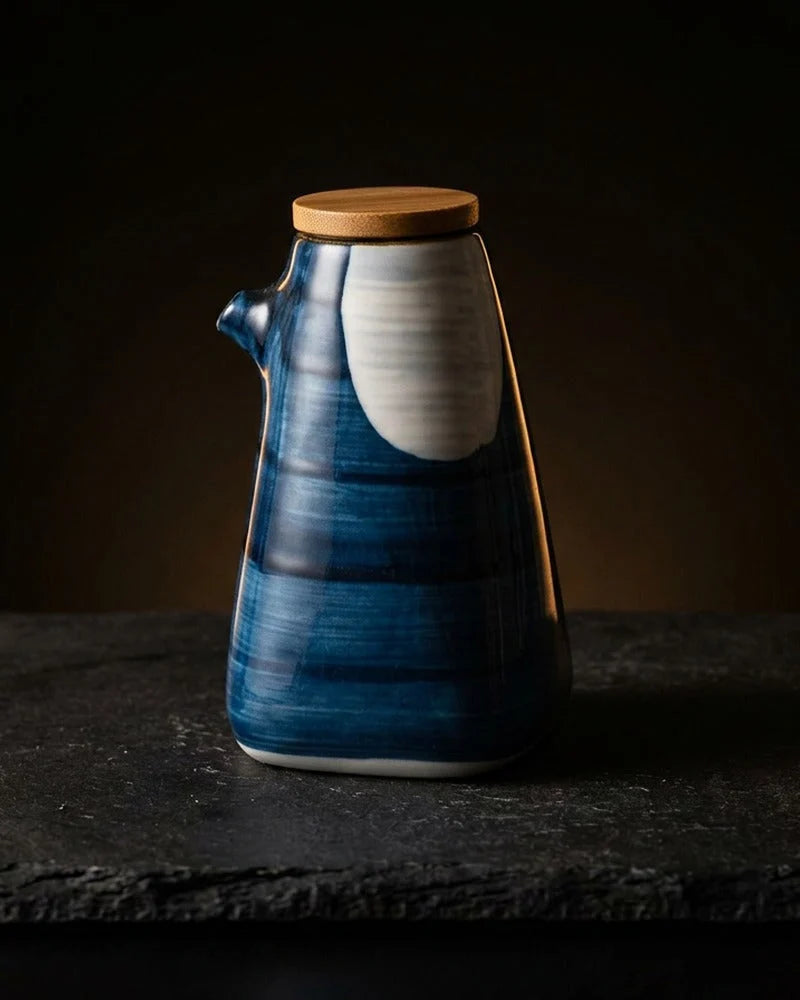 Japanese Mut-tsu Ceramic Sauce Dispenser - Tabletop Bottle for Soy Sauce - main product image from Japanese Kitchen Supply