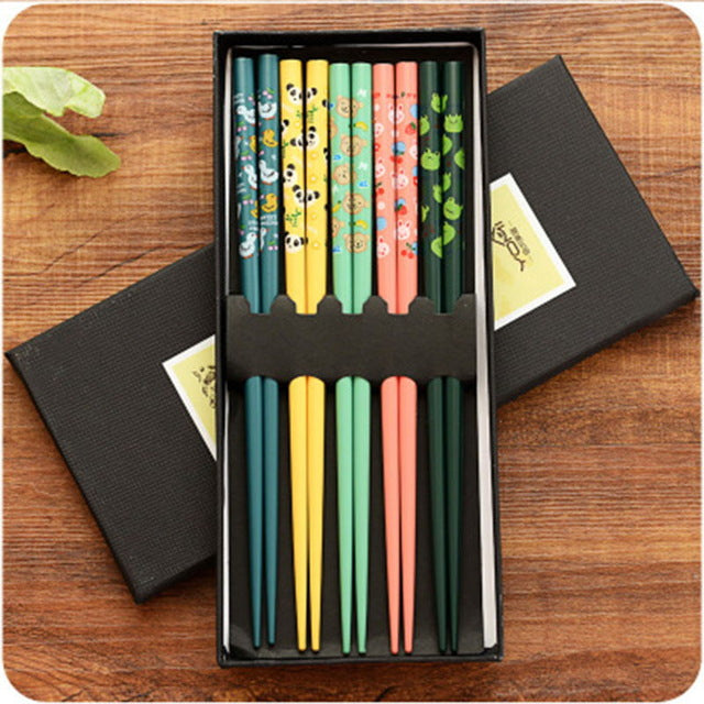 Japanese Nagoya Chopsticks Set of 5 Pairs Chopsticks & Cutlery Set - alternate angle from Japanese Kitchen Supply