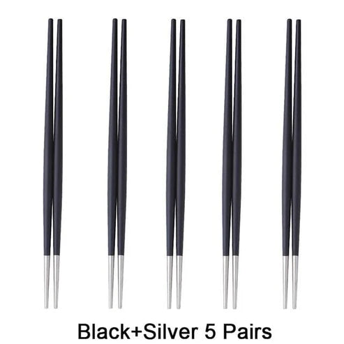Japanese Nakano Metal Chopsticks, 10 Colors Set of 5 Pairs Chopsticks & Cutlery Set - Red Gold 5 Pairs from Japanese Kitchen Supply