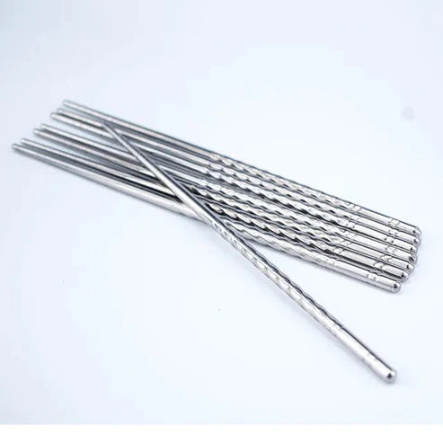 Japanese Nayoro Stainless Steel Chopsticks Set of 5 Chopsticks & Cutlery Set - D from Japanese Kitchen Supply
