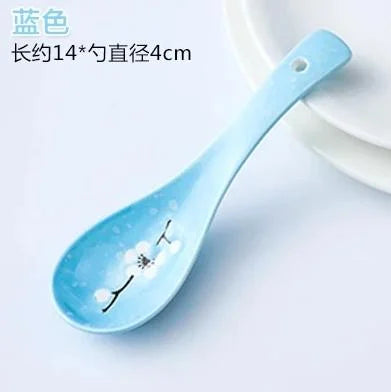 Japanese Niyodo Ceramic Spoon - Soup, Ramen & Dessert Spoon - alternate angle - Japanese ramen bowl for noodles and soup from Japanese Kitchen Supply