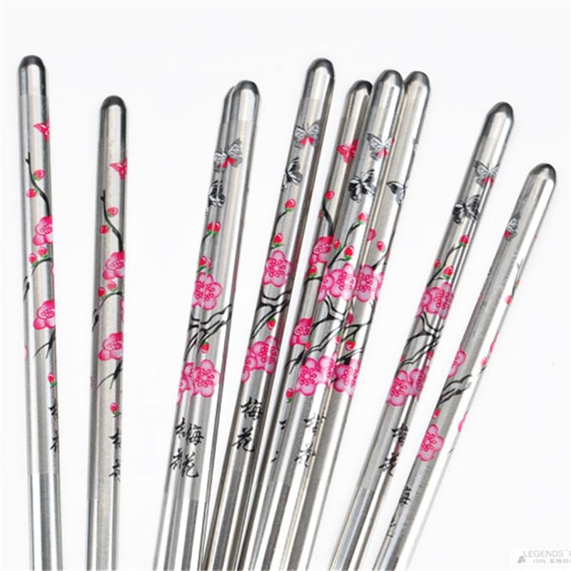 Japanese Okubo Metal Chopsticks Set of 5 Pairs Chopsticks & Cutlery Set - product detail view from Japanese Kitchen Supply